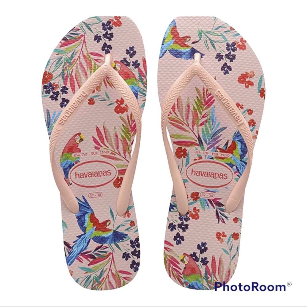 NWT Havaianas Toddler Tropical Parrot Flip-Flops (Size 9C)